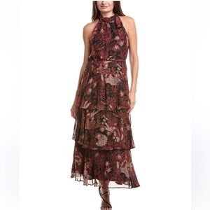 Julia Jordan 🔥 HALTER DRESS W HIGH NECK & TIERED SKIRT